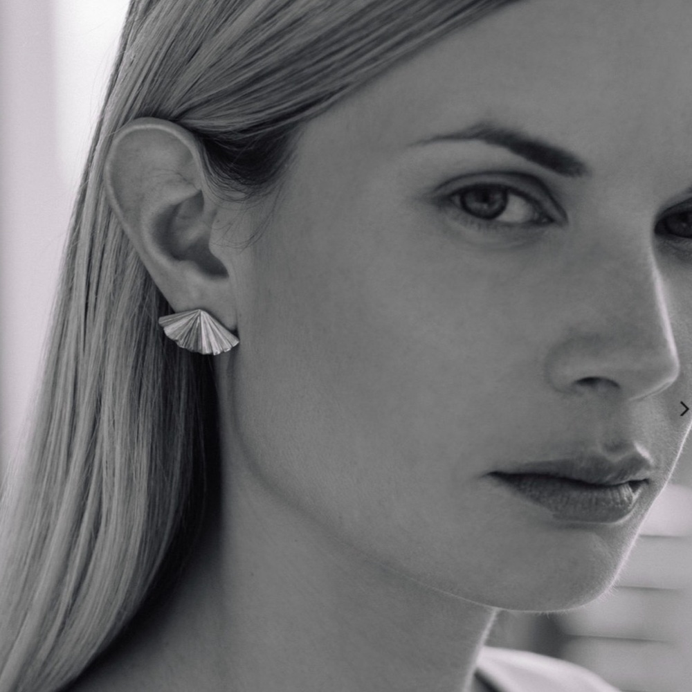 Another Feather Fan Earrings in Bronze